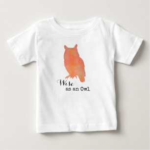 Weise wie eine typografische Aquarell-Eule Baby T-shirt