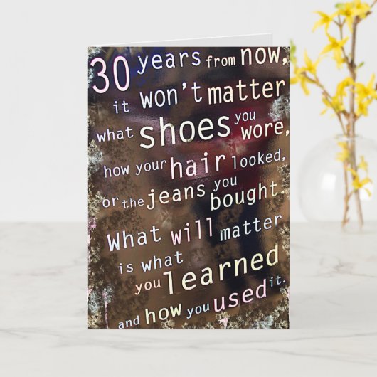 weise Worte Karte (Gelbe Blume)