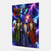 Weise Zauberer und Schmetterlingselfen, stürmische Acrylschild (Winkel)