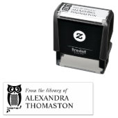 Weisen Owl auf Verzweigung "Aus der Bibliothek" Bu Permastempel (Beispiel)