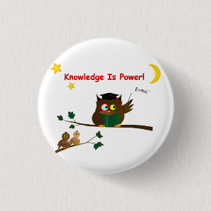 Weisen Owl lehren Button