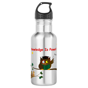 Weisen Owl lehren Edelstahlflasche