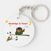 Weisen Owl lehren Schlüsselanhänger (Rückseite)