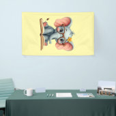 Weiser Baby-Elefant Banner (Messeveranstaltung)