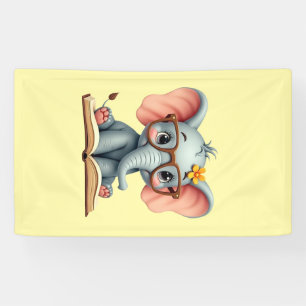 Weiser Baby-Elefant Banner