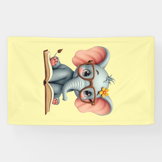 Weiser Baby-Elefant Banner (Horizontal)