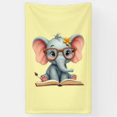 Weiser Baby-Elefant Banner (Vertikal)