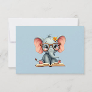 Weiser Baby-Elefant Dankeskarte