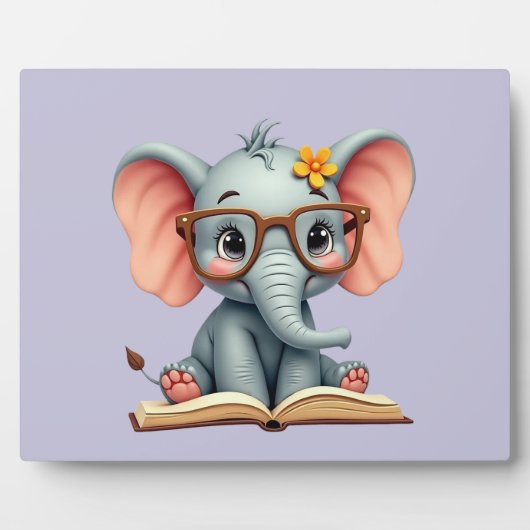 Weiser Baby-Elefant Fotoplatte (Vorderseite)