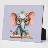 Weiser Baby-Elefant Fotoplatte (Seite)