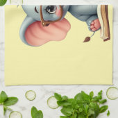 Weiser Baby-Elefant Geschirrtuch (Gefaltet)