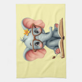 Weiser Baby-Elefant Geschirrtuch (Vertikal)