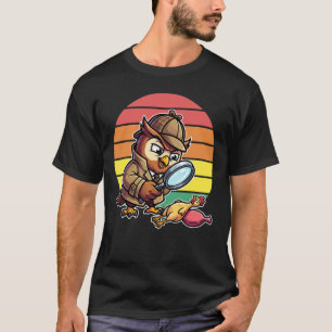 Weiser Eulen-Detektiv untersucht Hühner-Mysterium T-Shirt