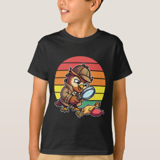 Weiser Eulen-Detektiv untersucht Hühner-Mysterium T-Shirt
