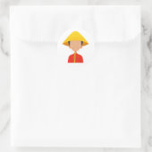 Weiser Mann Konischer Strohhut Fu Manchu Aufkleber (Tasche)
