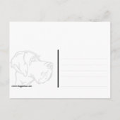 Weiser moderner Deutsche Dogge Postkarte (Rückseite)