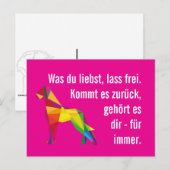 Weiser moderner Deutsche Dogge Postkarte (Vorne/Hinten)