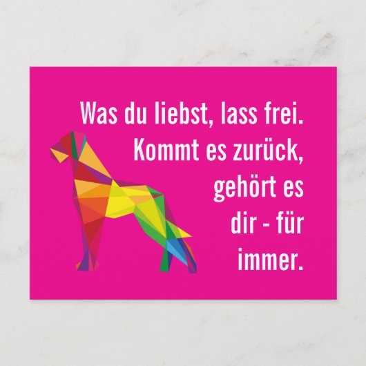 Weiser moderner Deutsche Dogge Postkarte (Vorderseite)