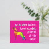 Weiser moderner Deutsche Dogge Postkarte (Stehend Vorderseite)
