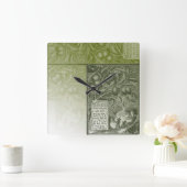 Weiser Olivenbaum Quadratische Wanduhr (Zuhause)