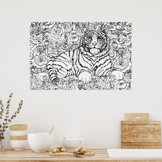 Weiser Tiger Poster (Küche)