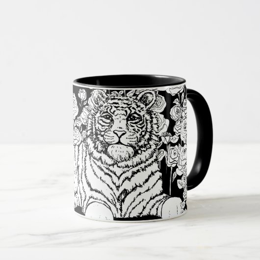 Weiser Tiger Tasse (VorderseiteRechts)