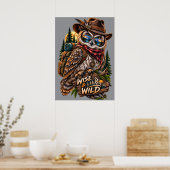 Weiser und wilder Eulen-Wanderer-Rustikal-Outdoor- Poster (Küche)