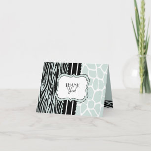 Weiser Zebra und Giraffe-Danken Ihnen Dankeskarte