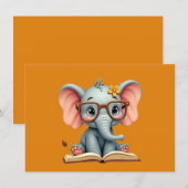 Weises Baby-Elefant Dankeskarte (Vorne/Hinten)