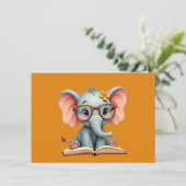 Weises Baby-Elefant Dankeskarte (Stehend Vorderseite)