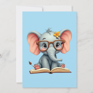 Weises Baby-Elefant Einladung