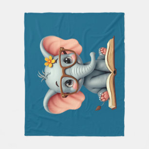 Weises Baby-Elefant Fleecedecke