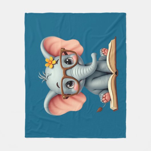 Weises Baby-Elefant Fleecedecke (Vorderseite)