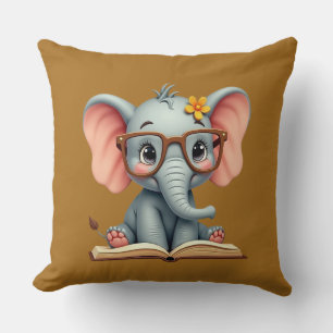 Weises Baby-Elefant Kissen