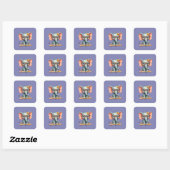 Weises Baby-Elefant Quadratischer Aufkleber (Blatt)