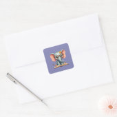 Weises Baby-Elefant Quadratischer Aufkleber (Umschlag)