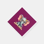 Weises Baby-Elefant Serviette (Ecke)