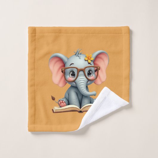 Weises Baby-Elefant Waschlappen (Waschlappen)