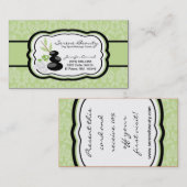 Weises Grün-Damast-Wellness-Center-heiße Visitenkarte (Vorne/Hinten)