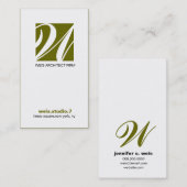 WEISES GRÜN des QUADRATISCHEN MONOGRAMM-311-SIMPLY Visitenkarte (Vorne/Hinten)