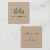 Weises Grün-Kiefer-Holz Quadratische Visitenkarte (Vorne/Hinten)