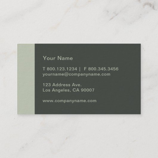 Weises Grün modern Visitenkarte (Rückseite)