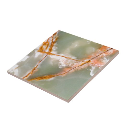 Weises Grün-Quarz mit rostigen Adern Fliese (Seite)