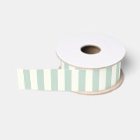 Weises Grün-Streifengrosgrain-Pastellband 1,5"