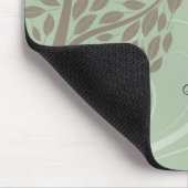 Weises Grün und weicher Brown Stylized Öko-Baum Mousepad (Ecke)