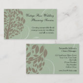 Weises Grün und weicher Brown Stylized Öko-Baum Visitenkarte (Vorne/Hinten)