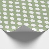 Weises Grün-und Weiß-Tupfen Geschenkpapier (Ecke)