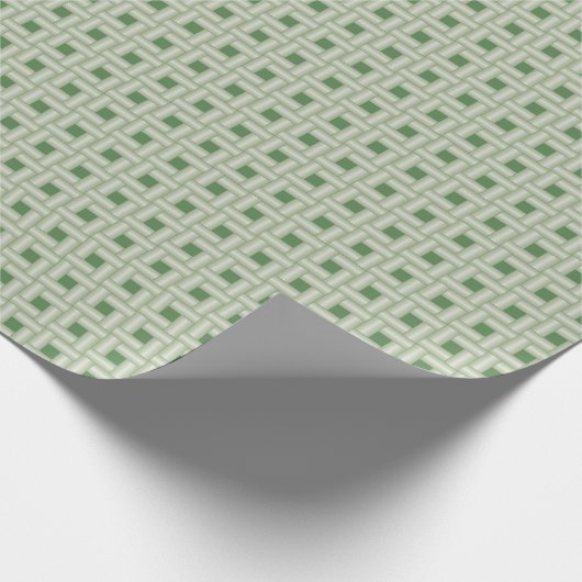 Weises Grün-Webart-Muster Geschenkpapier (Ecke)
