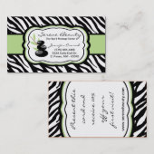 Weises Grünzebra-Wellness-Center-heiße Visitenkarte (Vorne/Hinten)