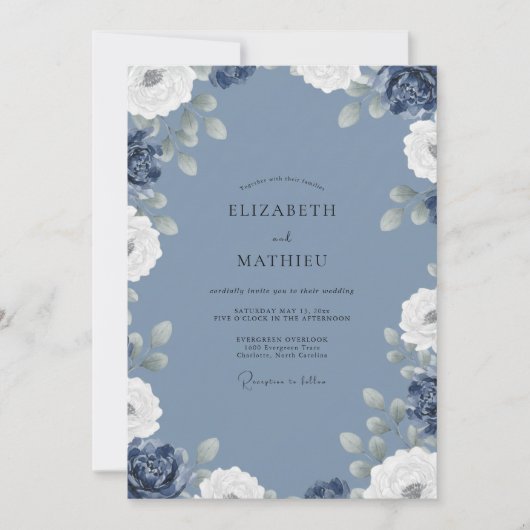 Weises Hochzeit Einladung (Vorderseite)